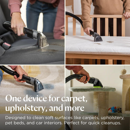 Portable Carpet Cleaner 16,400Pa Suction Dual Tank Black
