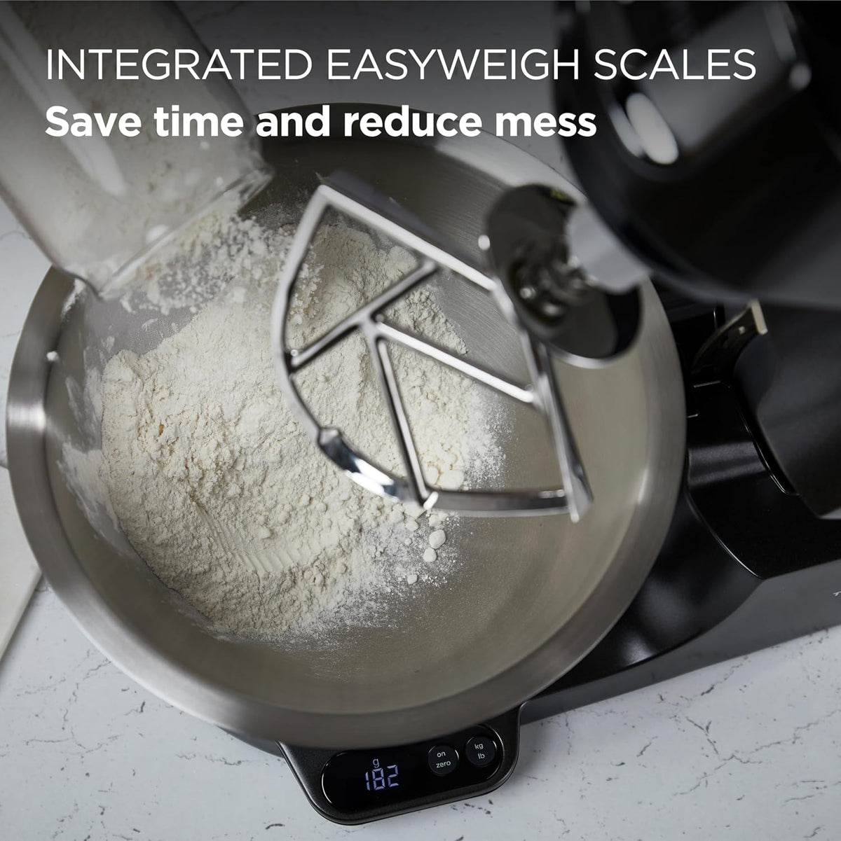 Stand Mixer 1200W Integrated Scale 5L 3.5L Bowls Black